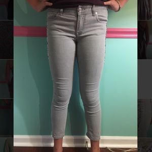 Express rhinestone light wash jeans